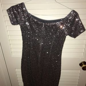 Aidan Mattox purple/ blue sparkled ldress